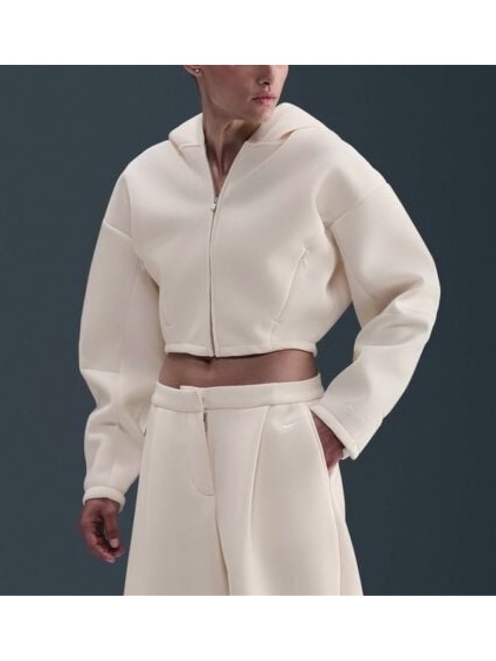 NWT $150 Nike Sportswear Women's Full-Zip Cropped Jacket XL Ivory